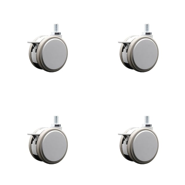 Service Caster 3 Inch MRI Safe Casters with Brakes, 3/8 Inch Threaded Stem, Set of 4, SCC, 4PK SCC-TS02S75-TPR-GRY-B-381634-MRI-4 - main